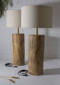 Textured Coffee Brown Tall Lamps