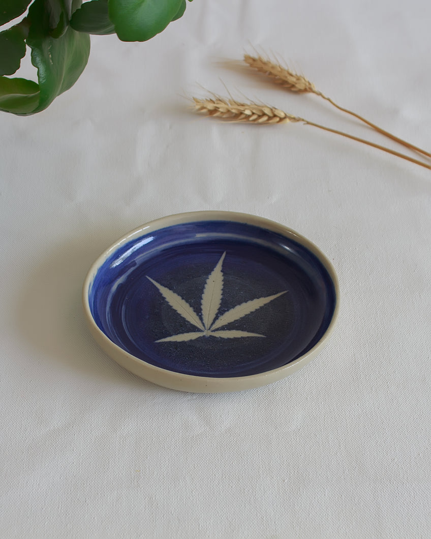 Small Blue Leaf Plate