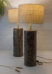 Textured Brown Tall Lamps