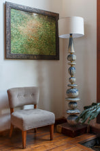 Load image into Gallery viewer, Drippy Blue Carved Tall Lamp