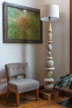 Load image into Gallery viewer, Raw Carved Tall Lamp - Made to order
